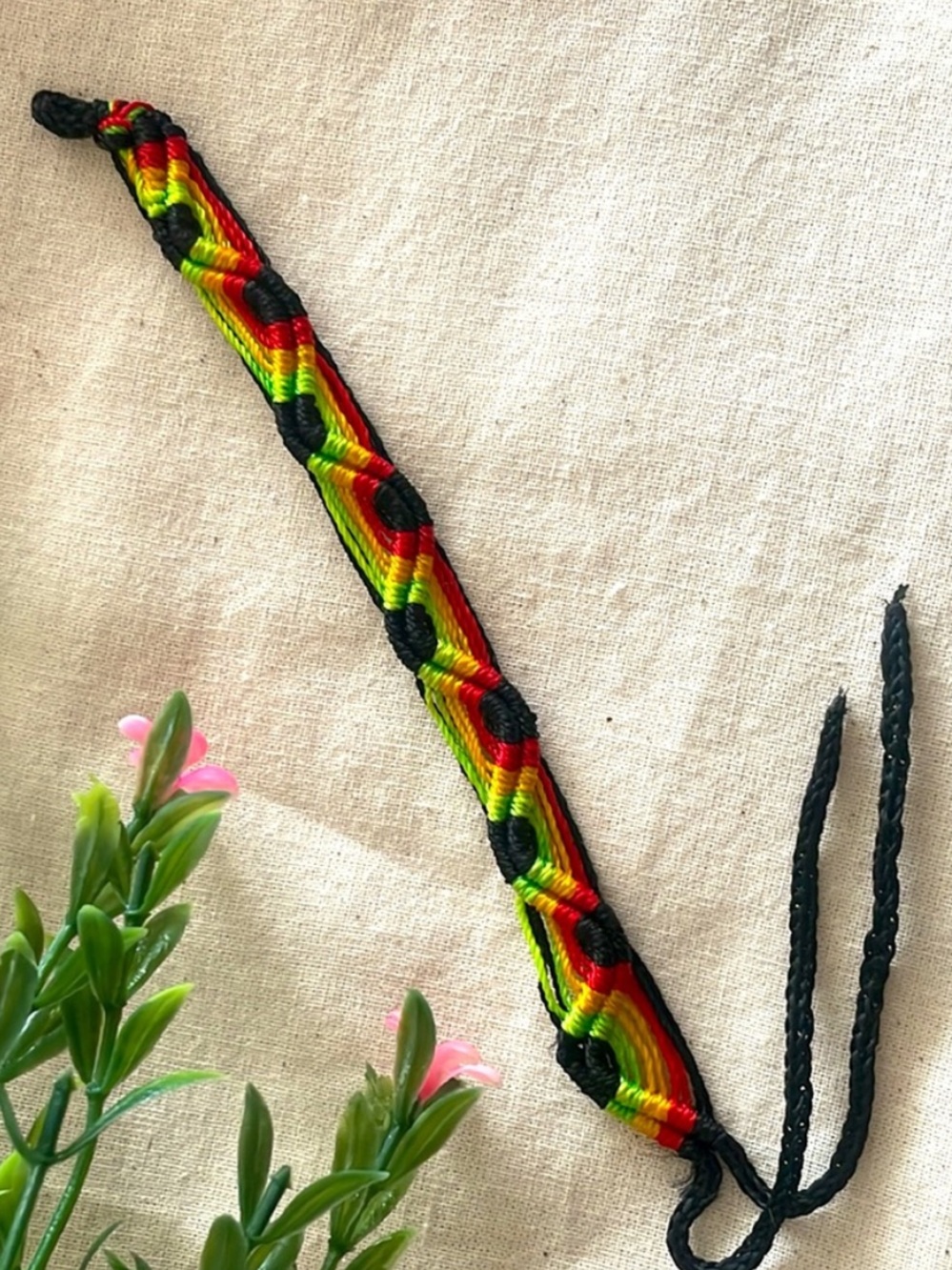 Jamaican Flag Multilayer Bracelet Hand Woven Adjustable Unisex Rasta Cord New